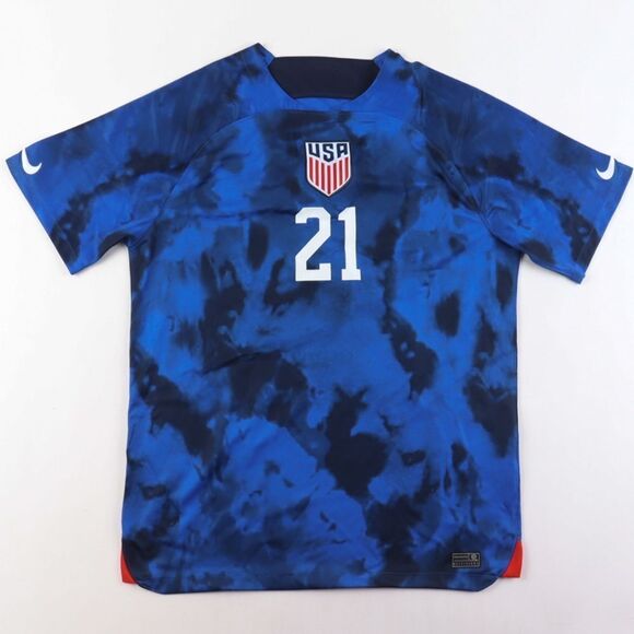 USA Men's Soccer 2022 Away Jersey - Reyna #21 Sz XL NWT - Picture 1 of 9